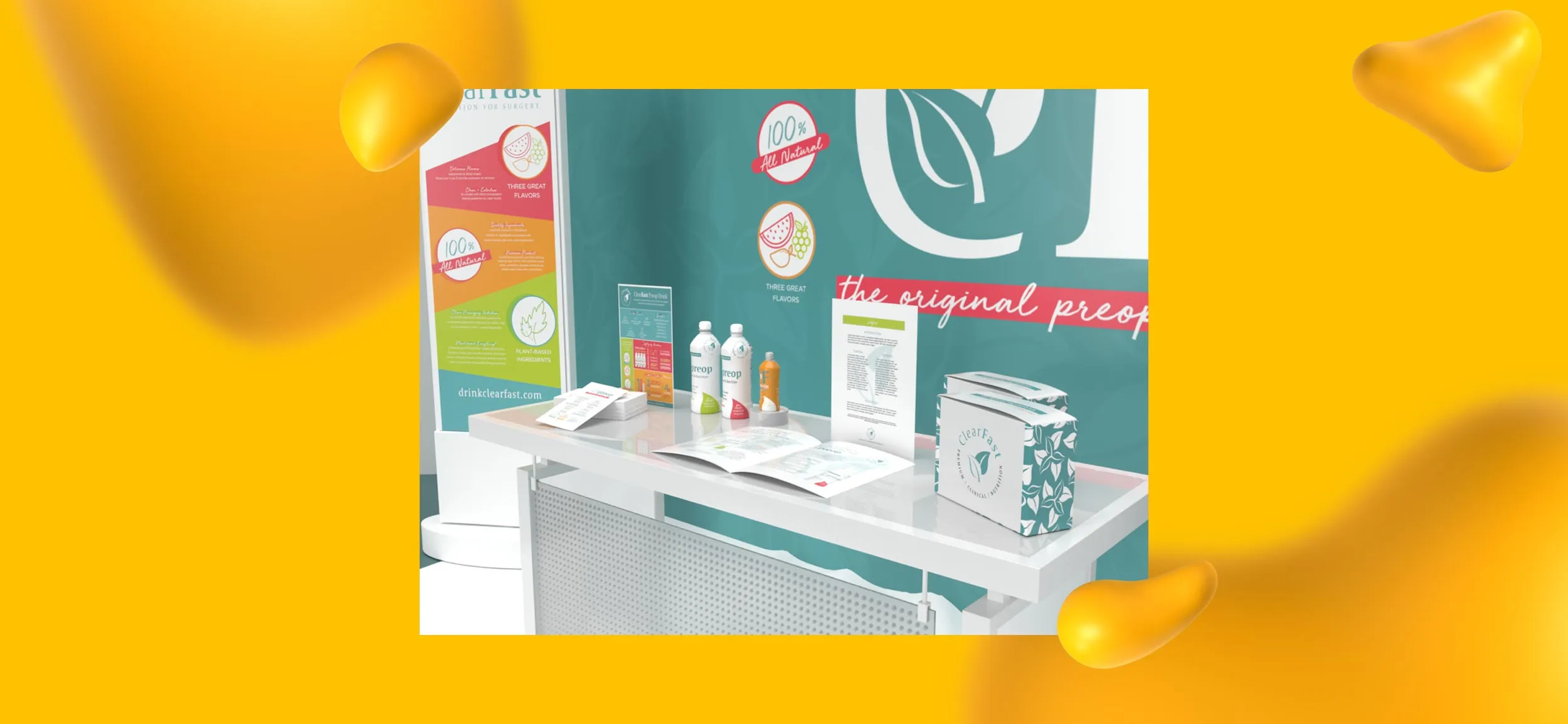 Trade show booth design for ClearFast, one of Rose's projects.