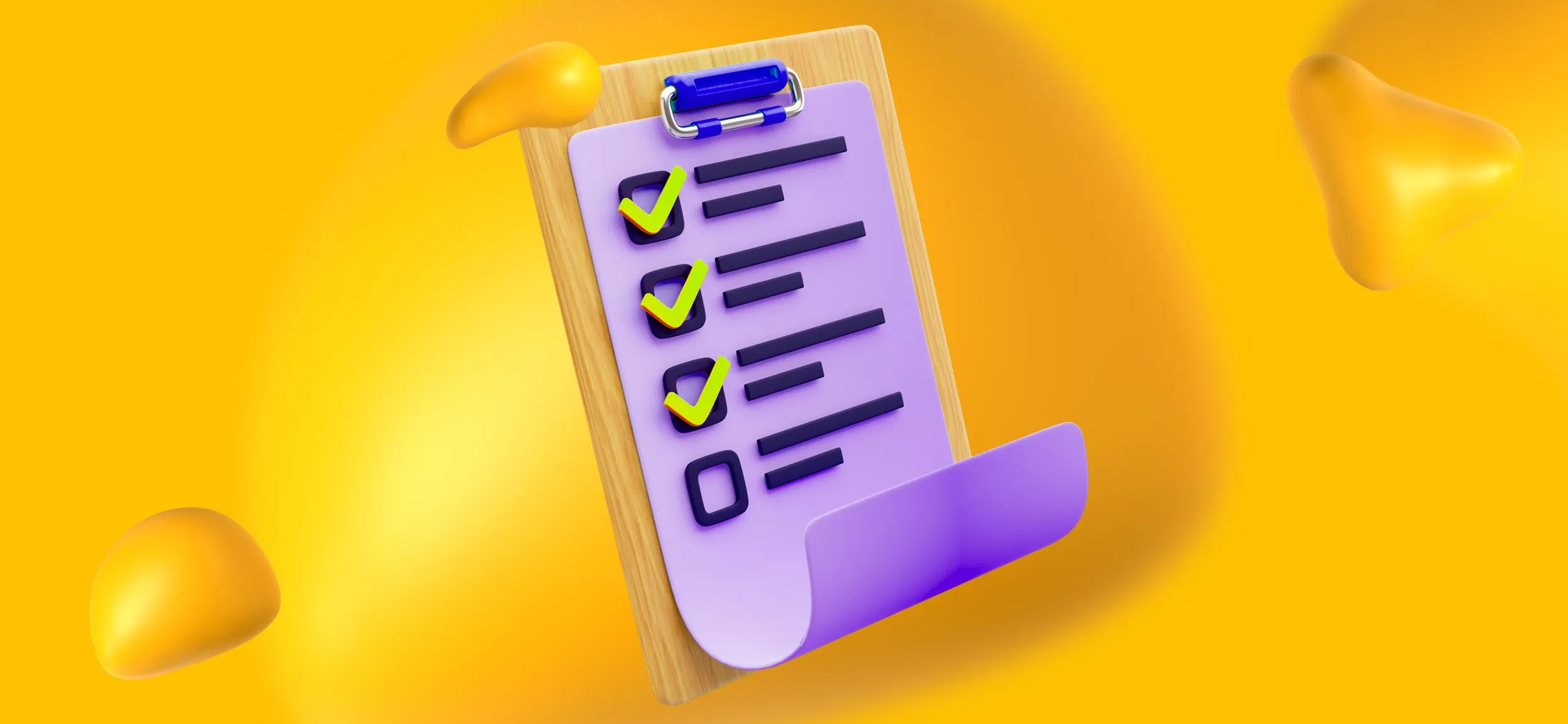 A clipboard with a checked off list on it for 8 key duties of a social media manager.