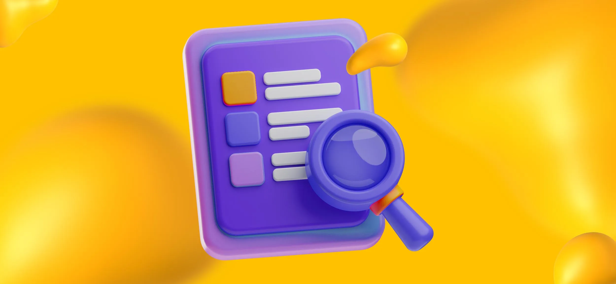 A magnifying glass inspecting a document on a screen.