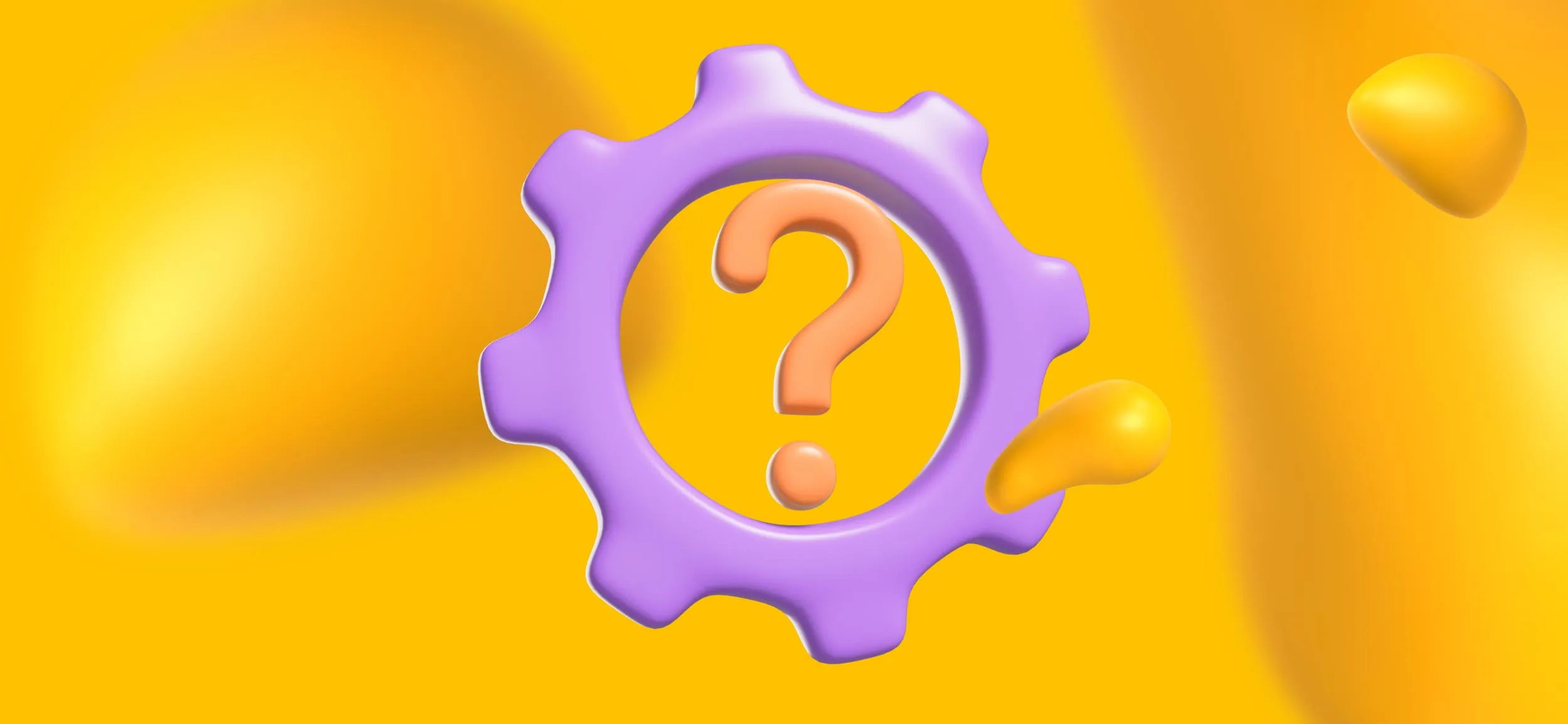 A purple gear with a question mark, for "what are AI art generators?"
