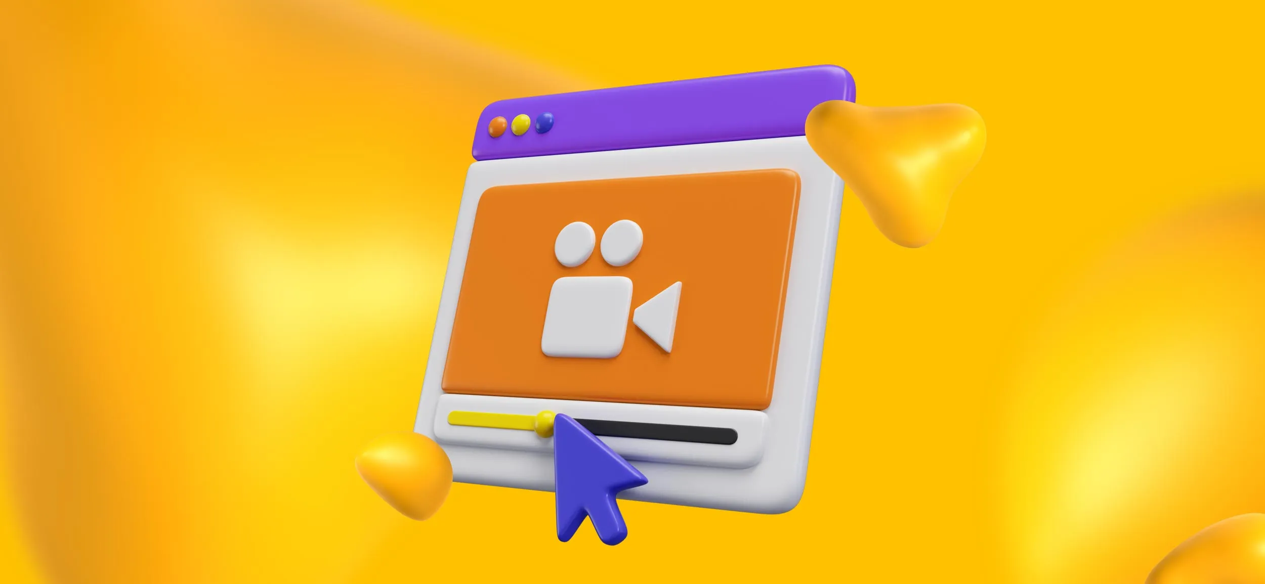 A screen featuring an arrow clicking on a play bar, for motion graphic design.