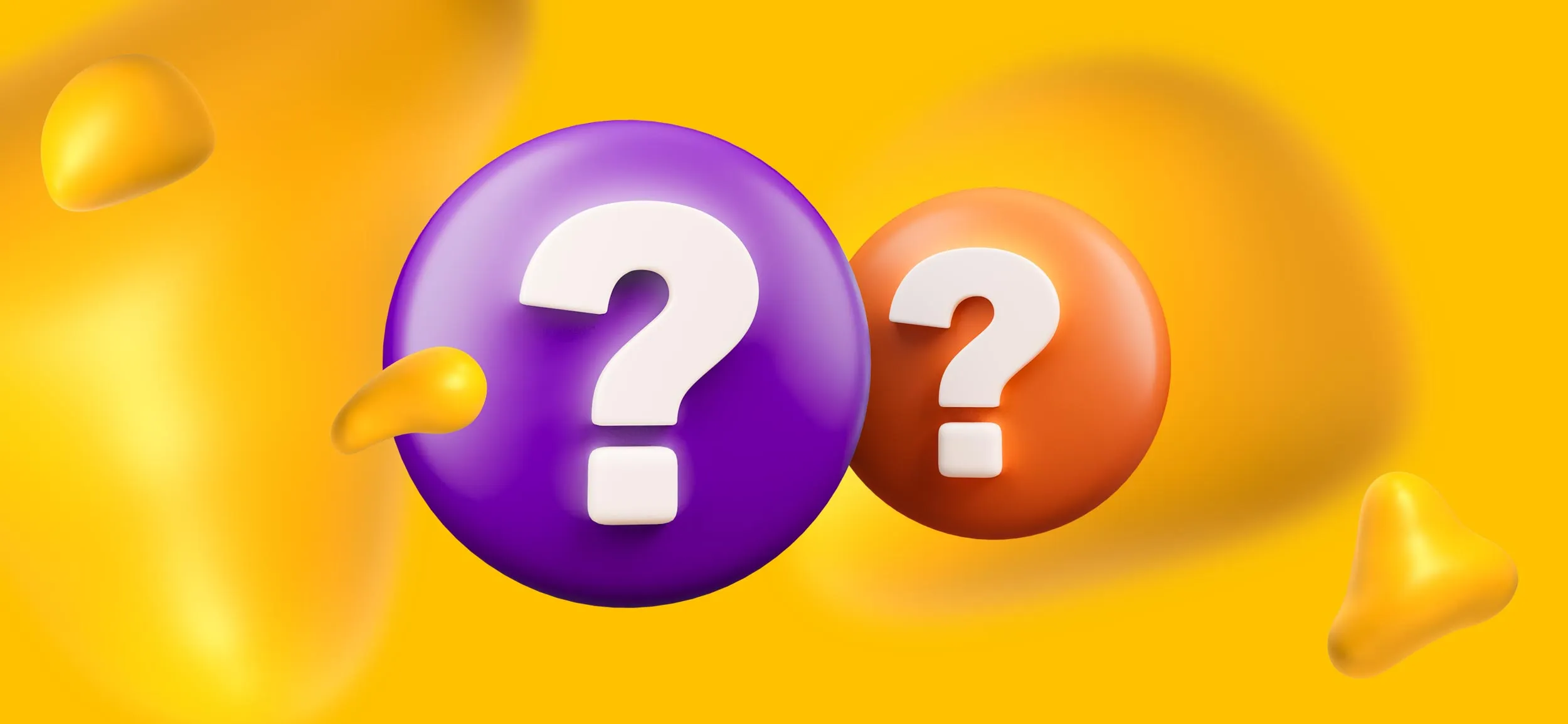 A purple circle and an orange circle, both containing a question mark. How does PeoplePerHour work?