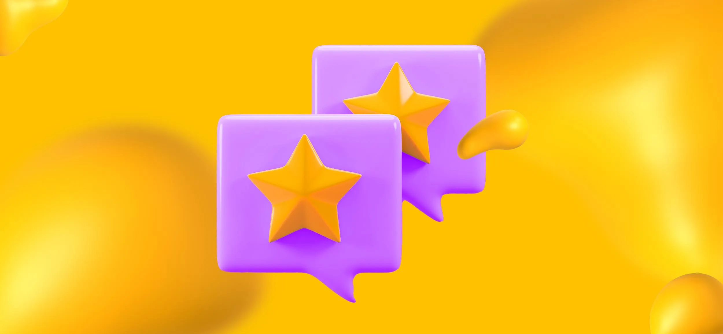 Two purple captions with gold stars in them, for a great user experience.