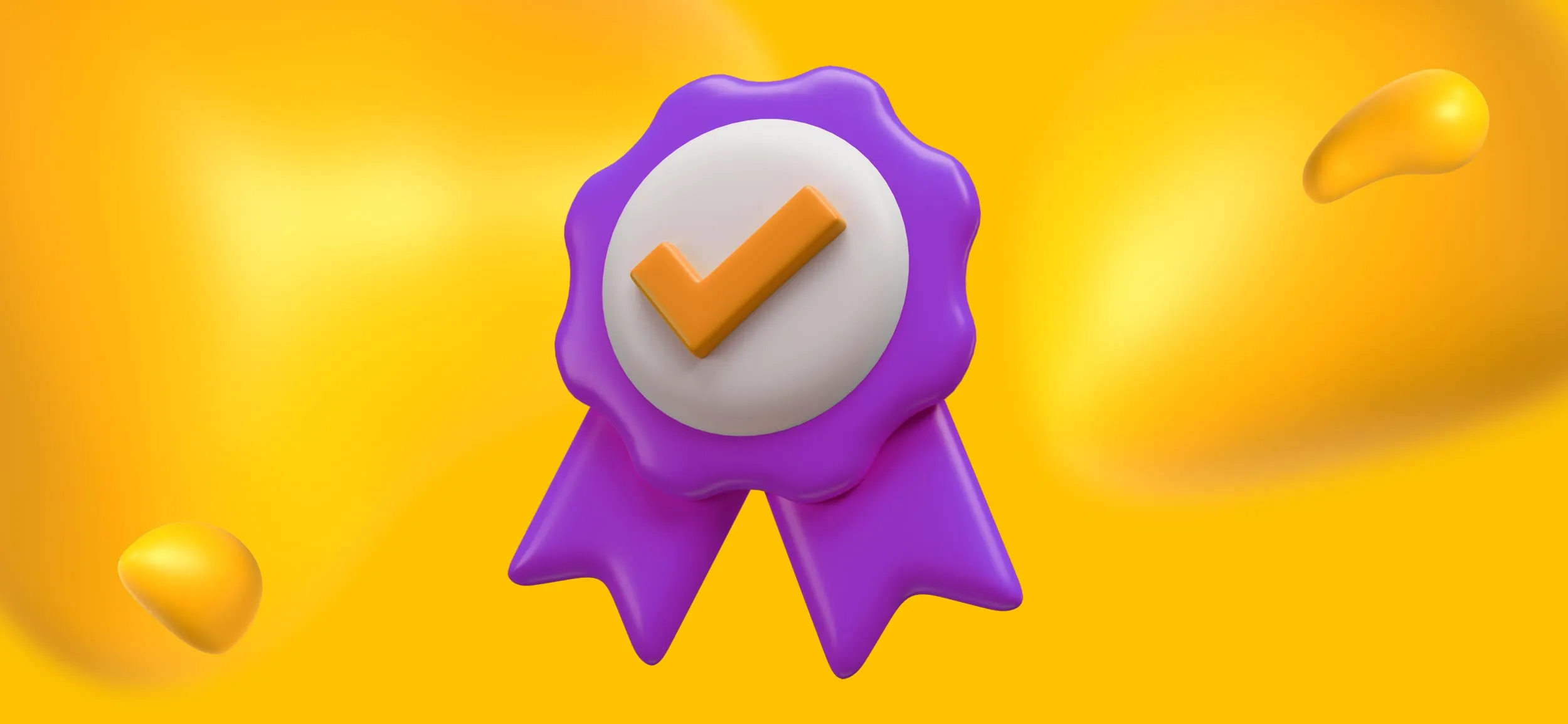 A purple winner's ribbon for the benefits of a strong dental brand identity.
