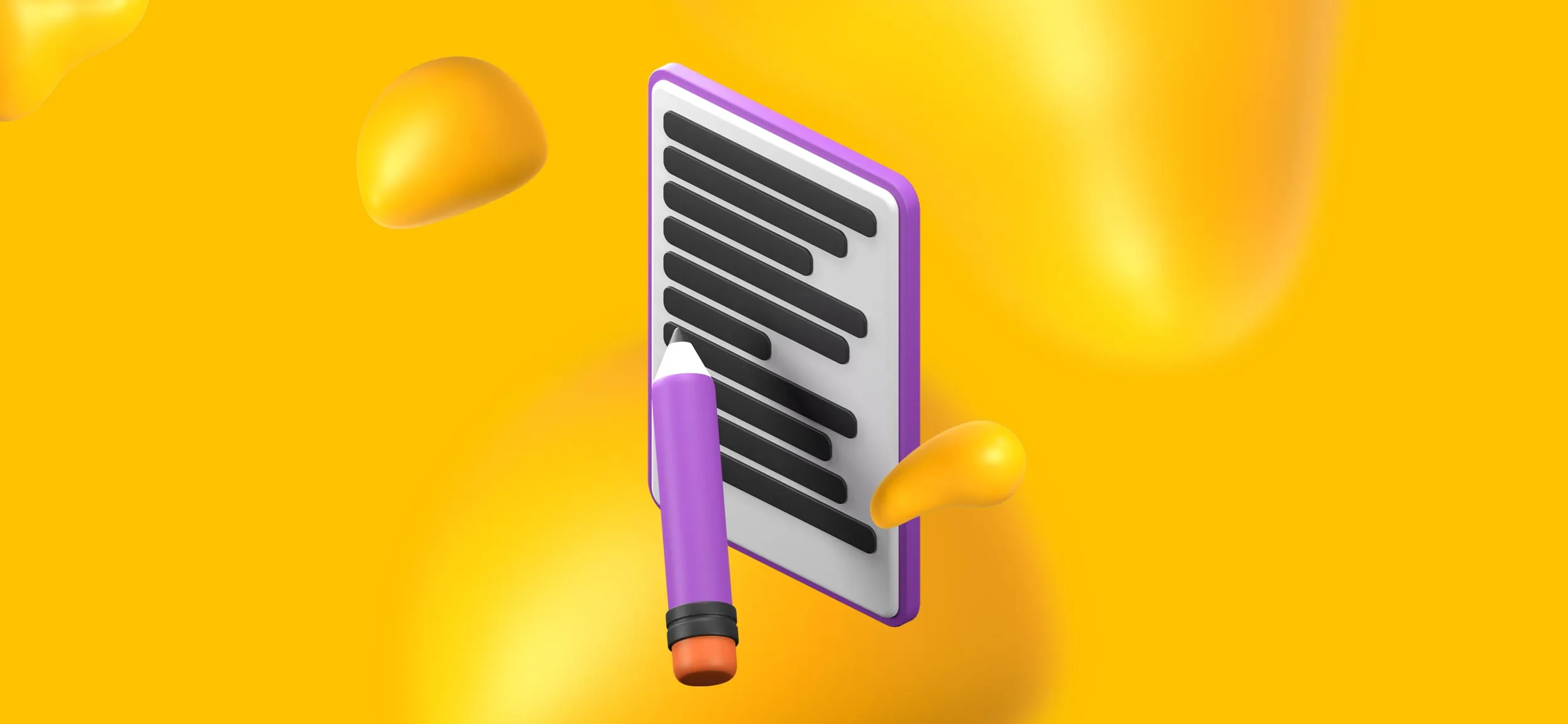 A pencil and a tablet. Copy & content writing is a service you can expect from a full-service creative agency.