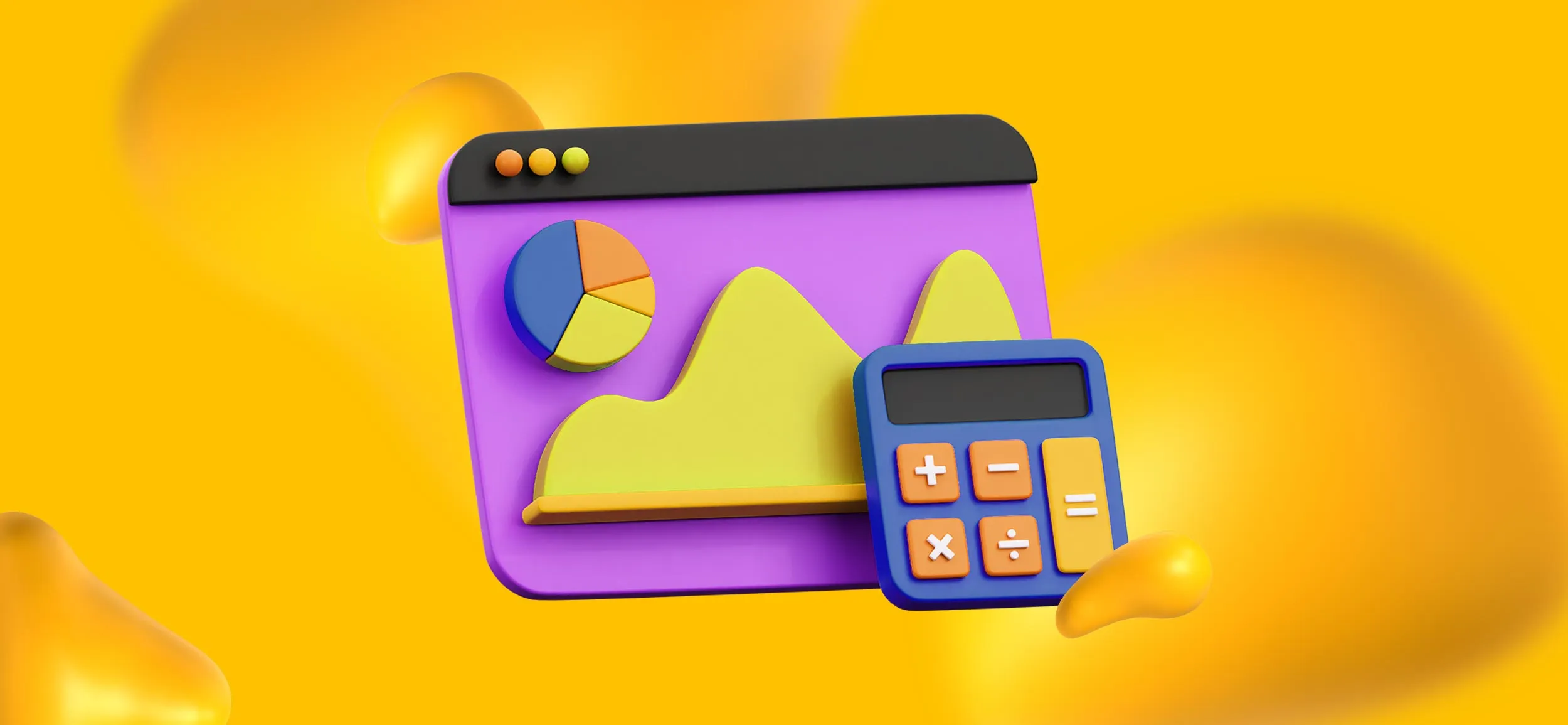 A calculator and a computer screen of a graph, for accounting and business tools.