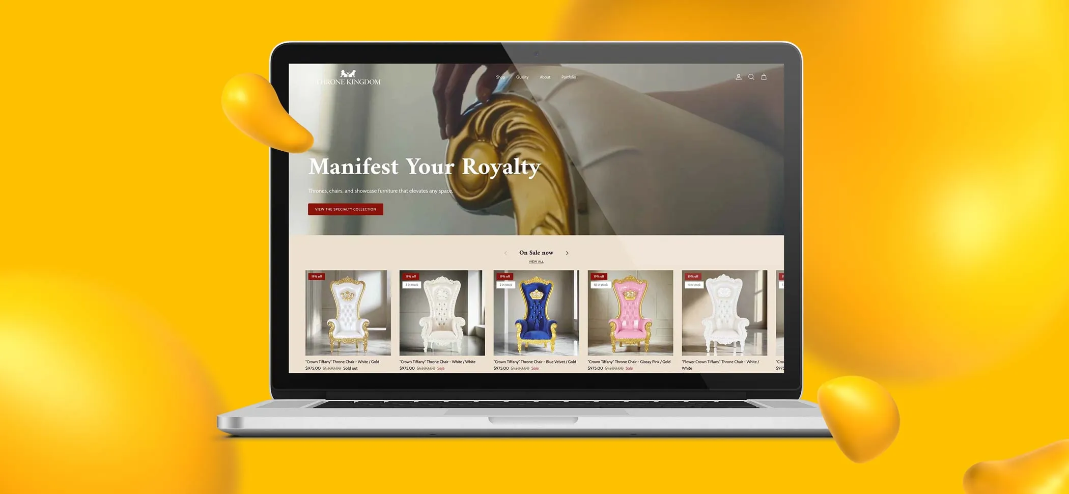 Website design for Throne, one of Joseph C's creative projects.