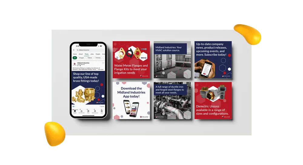 Social media ads created for Midland Industries
