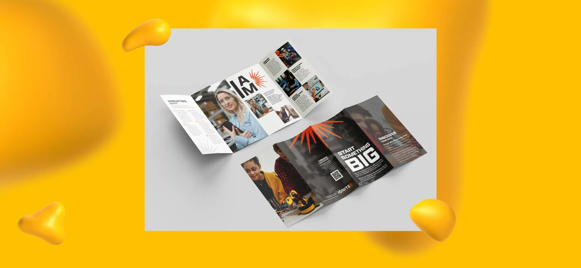 Brochure design for Ignite, one of Kensie E's creative projects.
