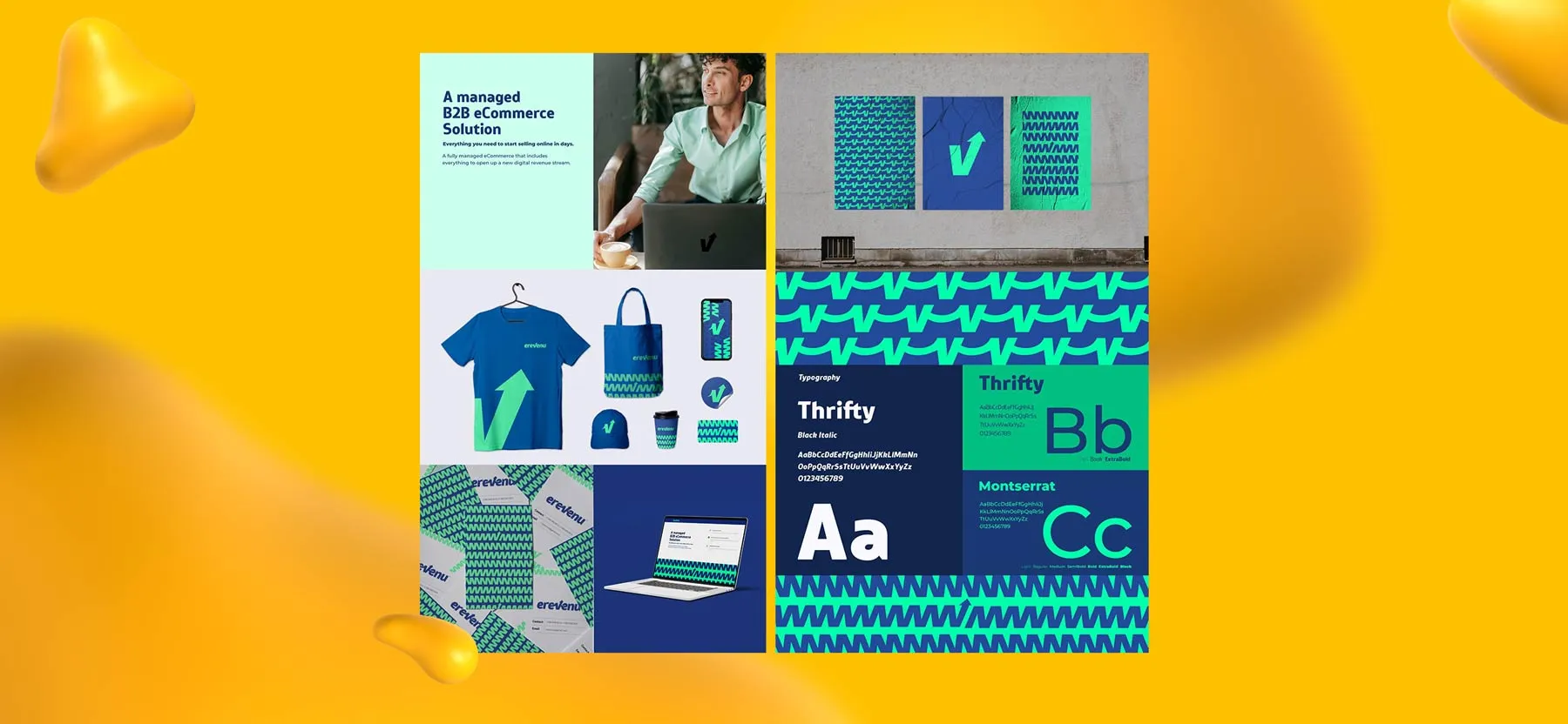 Logo design and brand guidelines for eRevenu, one of Kensie E's creative projects.