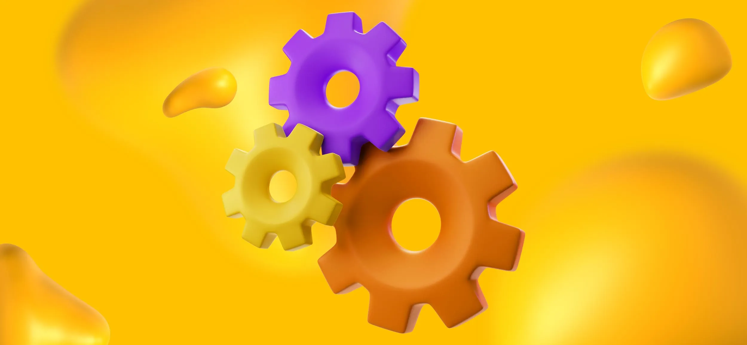 Three interlocking gears, for technical SEO, a service provided by a pro SEO agency.