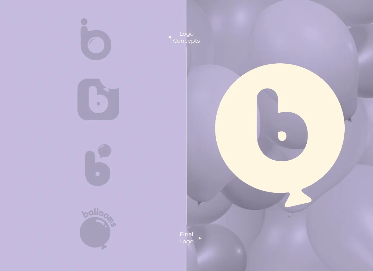 Ballooms Logo & Branding by Designity and rebrand logomark.
