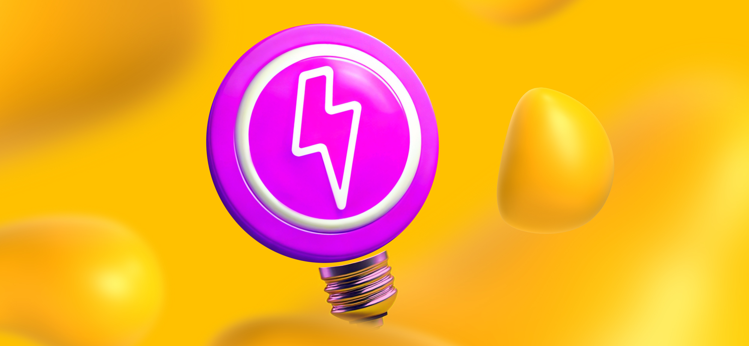 A lightbulb with a lightning bolt for, advanced tips for GIMP power users.