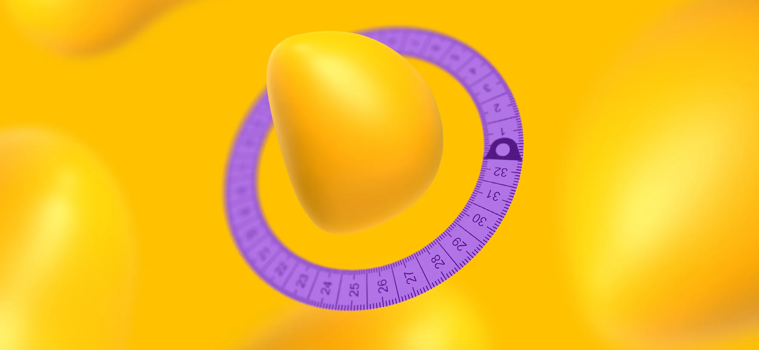 A measuring tape wrapped around a yellow Designity blob, for Scope of Services.
