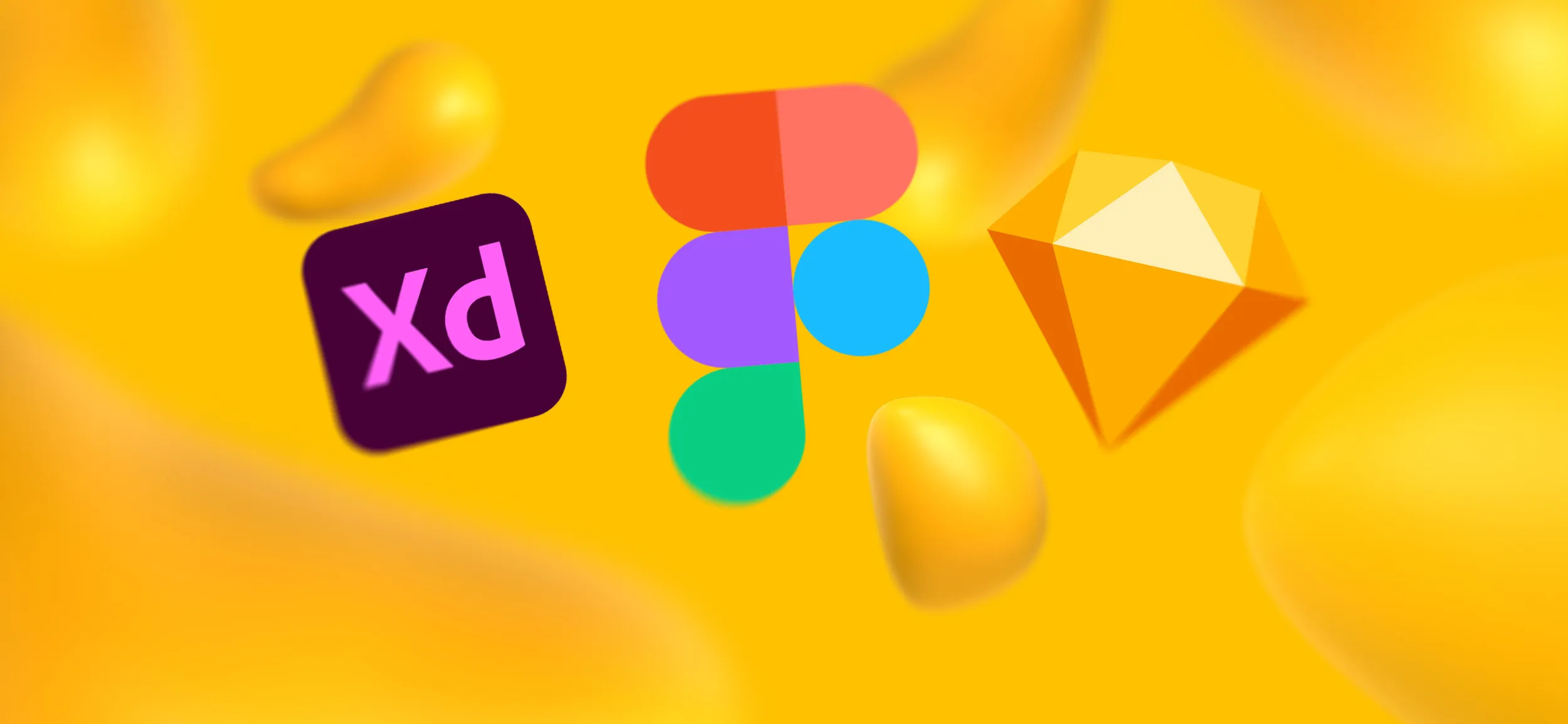 Logos for Adobe XD, Figma, and Sketch, Designity picks for top design and prototyping tools.