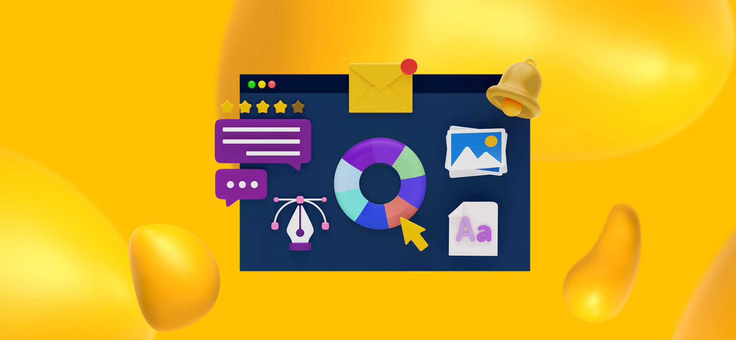 Elements of branding and graphic design, for "define your brand," a Designity tip for startup success.