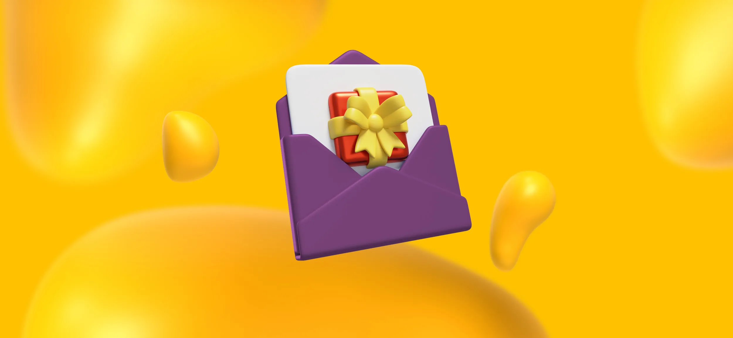 A gift box emerging from an open letter for "email marketing deals," a great Thanksgiving marketing strategy.