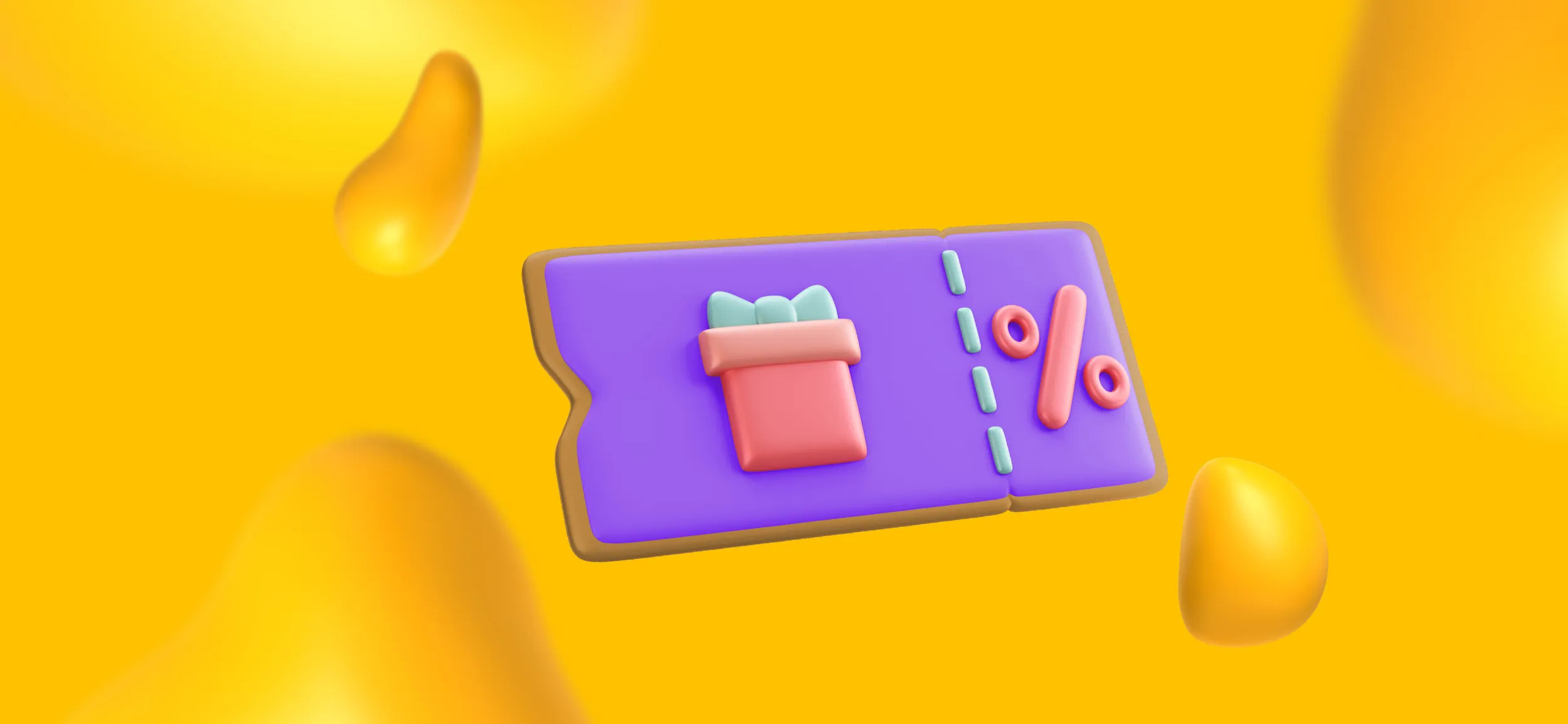 A 3D illustration of a coupon. Offering holiday perks is a great Thanksgiving marketing strategy.