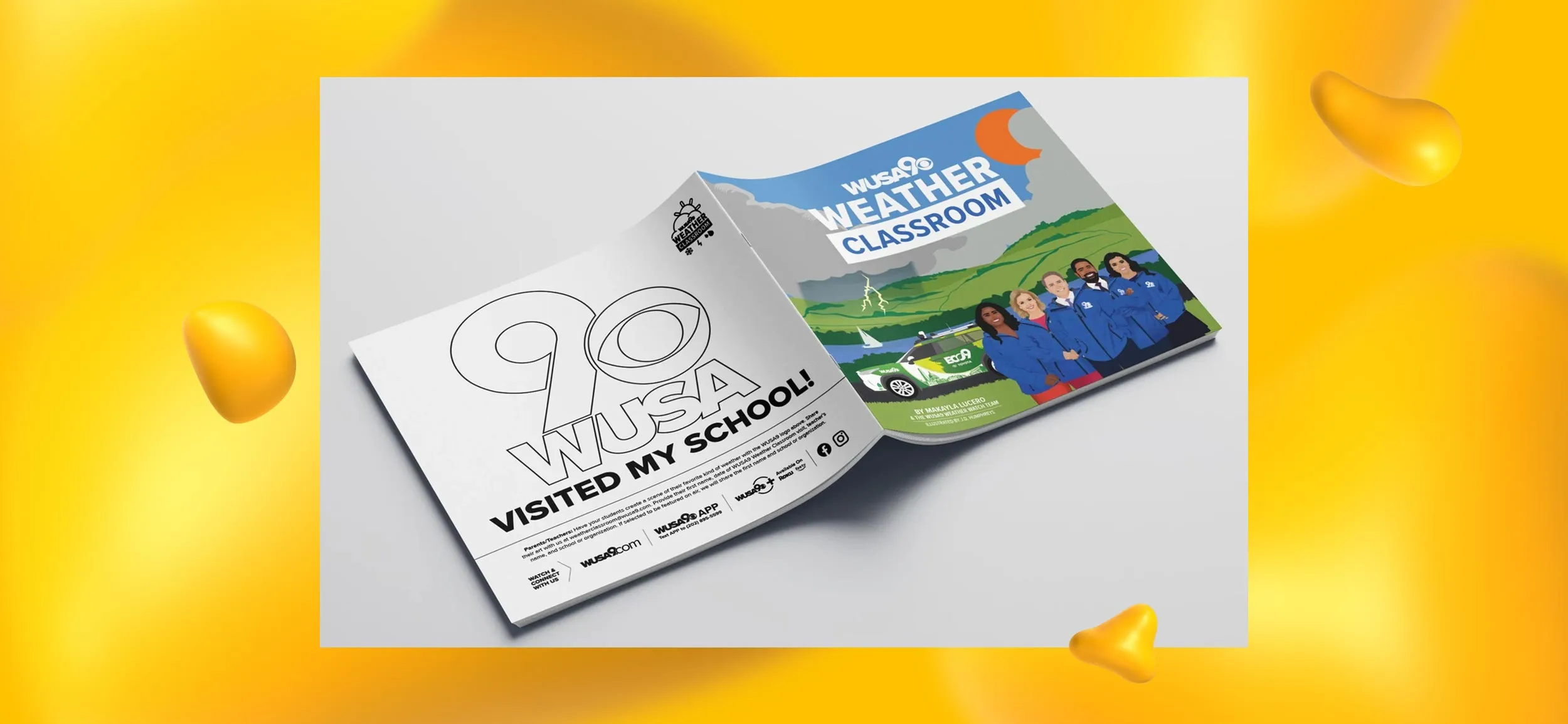 Weather Classroom TV promo illustrations for WUSA9, one of J.D.'s creative projects.