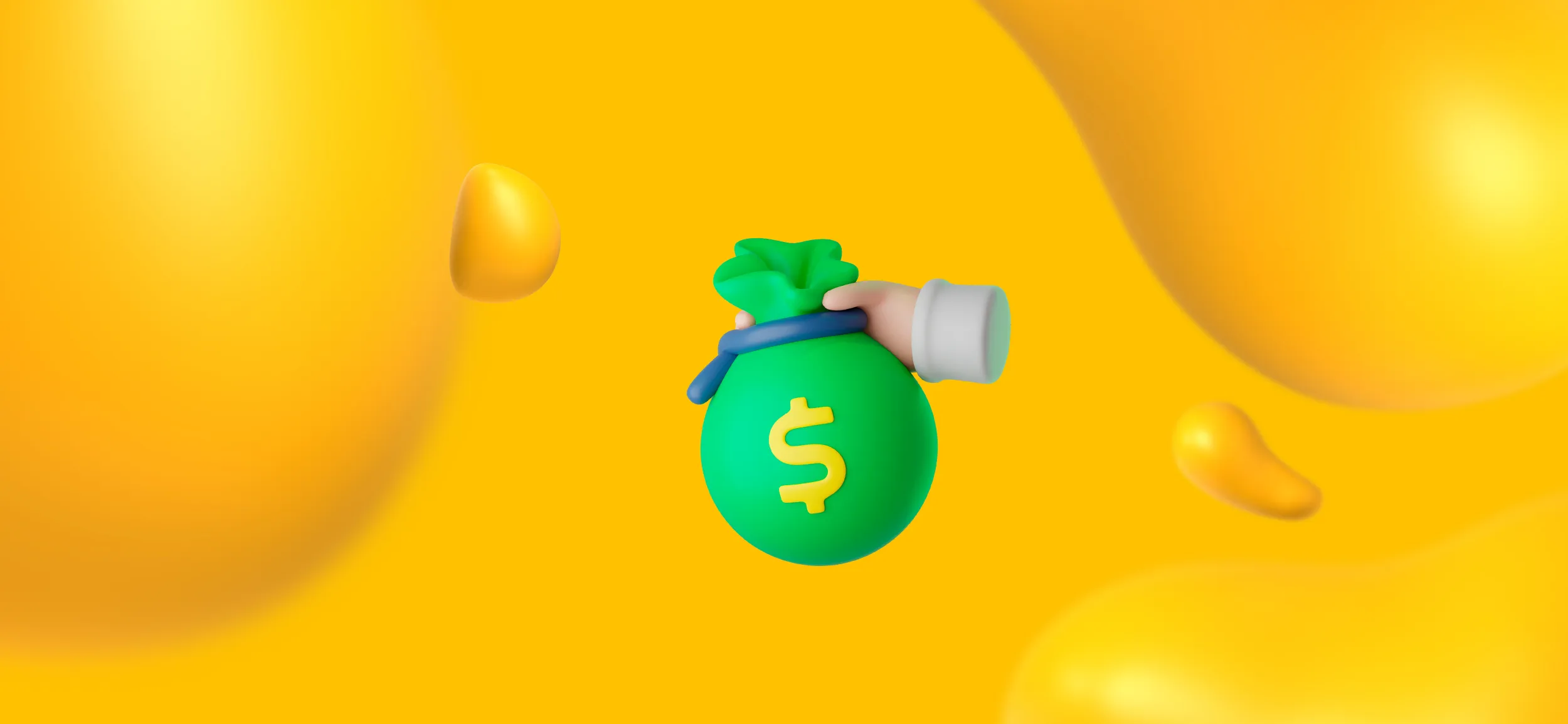 A green bag of money, for the benefits of a strong brand identity.