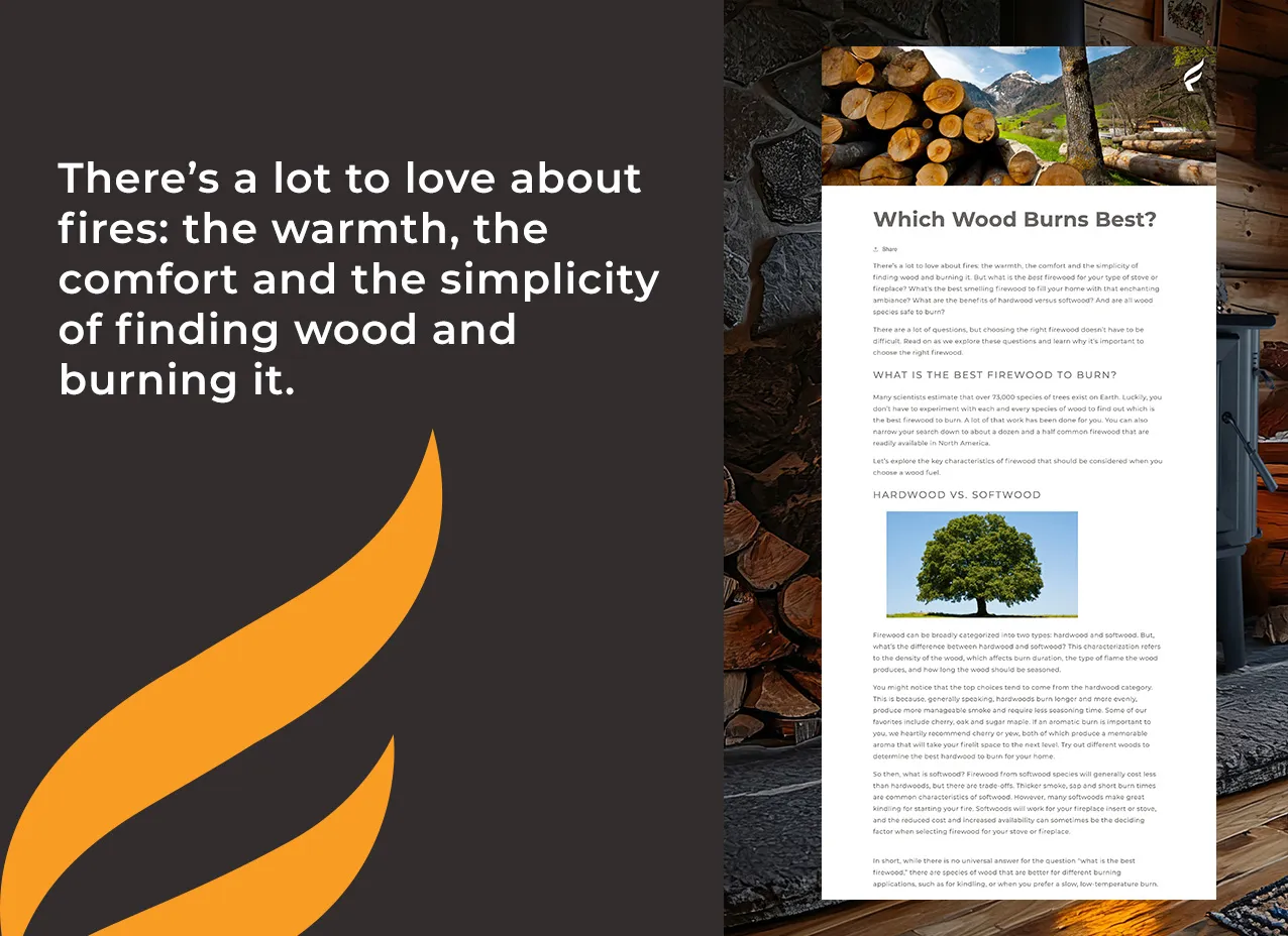 Forge & Flame by Designity which wood burns best blog image