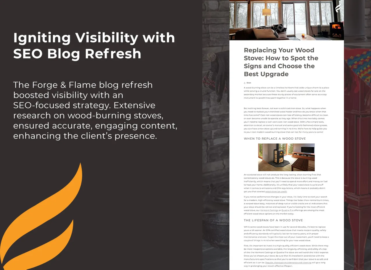 Forge & Flame by Designity blog refresh