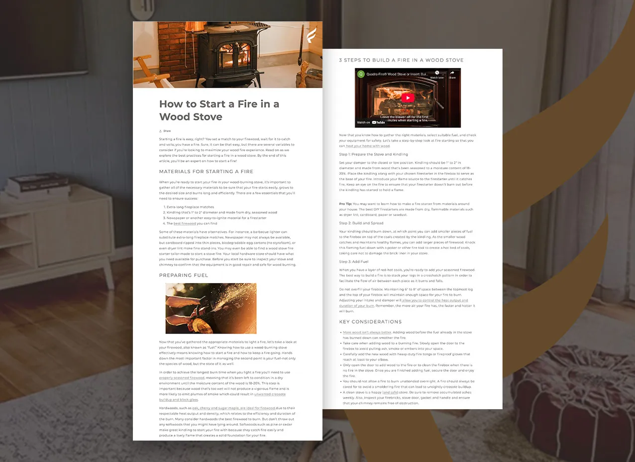 Forge & Flame by Designity how to start a fire on a wood stove blog image