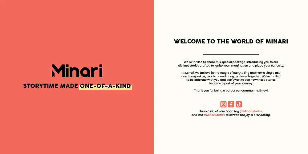 Promotional copy for Minari, one of Nilmari's copywriting clients.