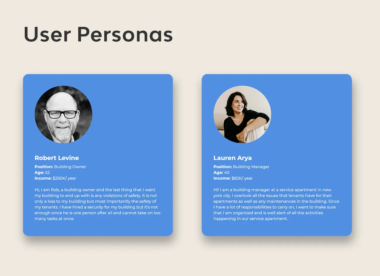 ProSentry website design by designity user personas