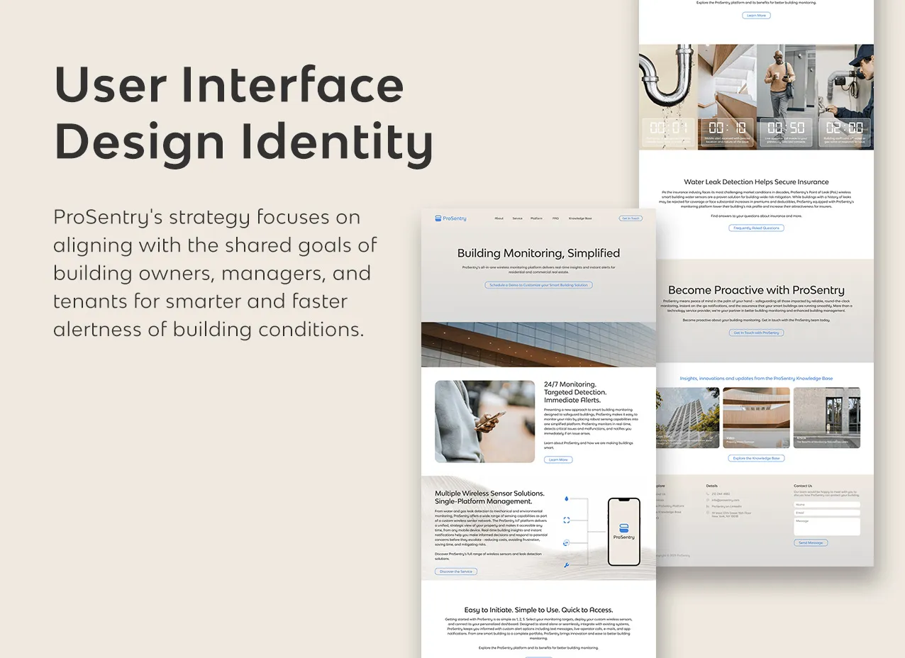 ProSentry website design by designity full view of homepage