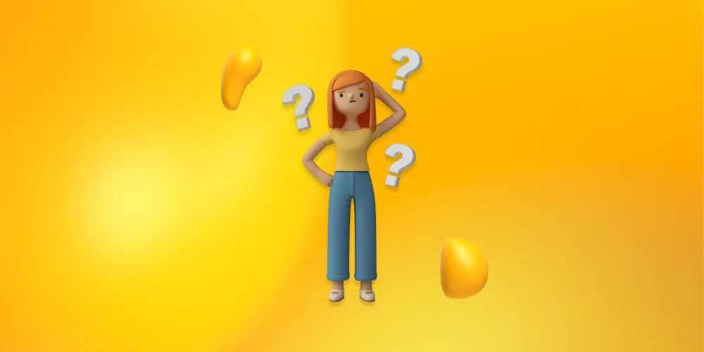 A lady with red hair, scratching her head and surrounded by question marks. How do you choose the best digital advertising service for your SMB?