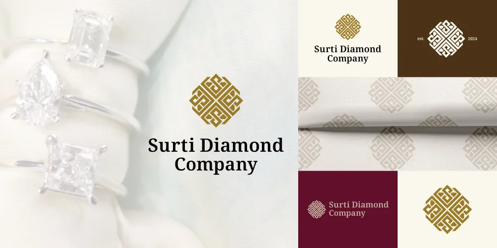 Branding for Surti Diamond Company, one of Amena's creative projects.