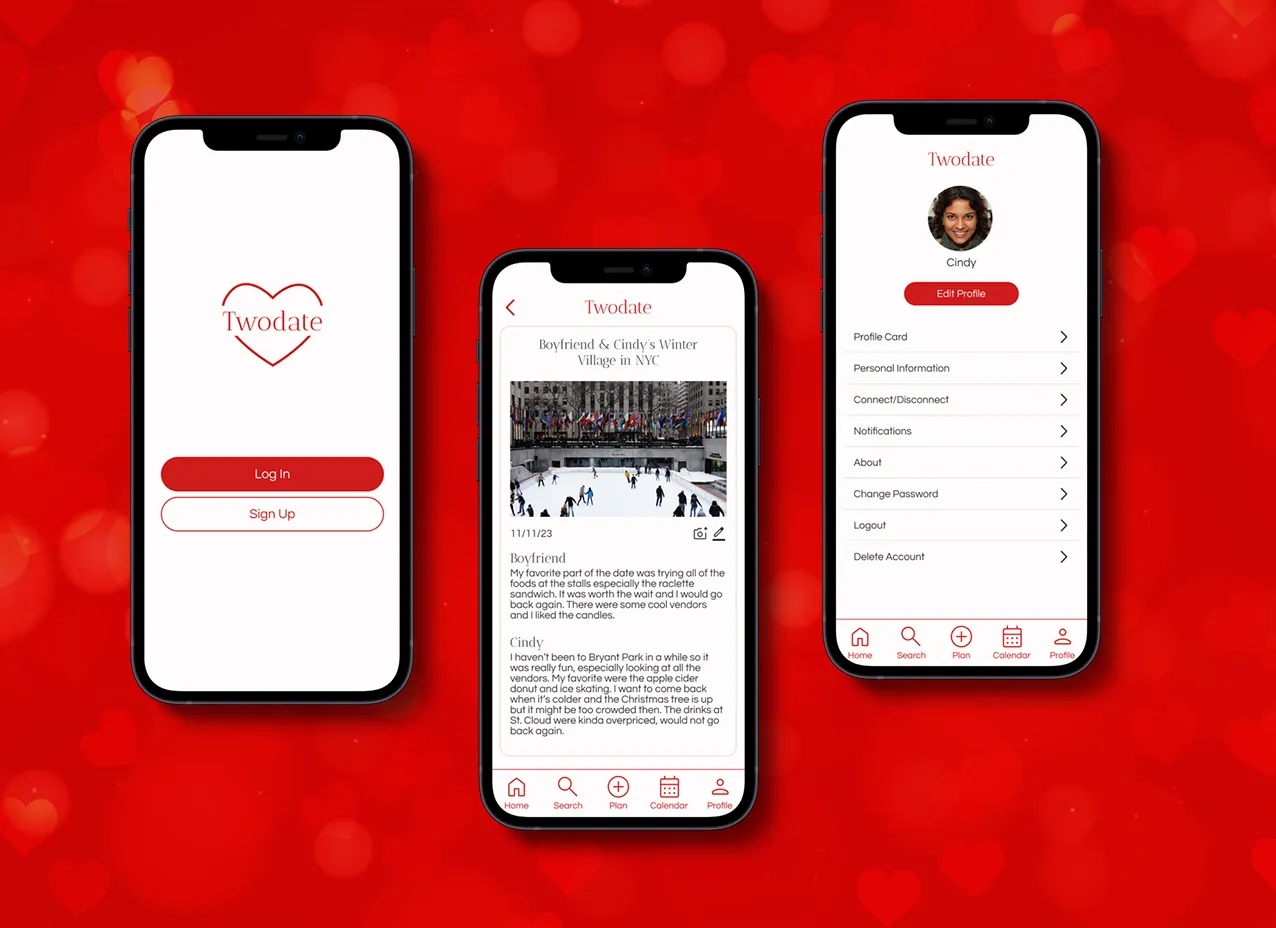 twodate mobile app design and coding by desigity mobile app overview
