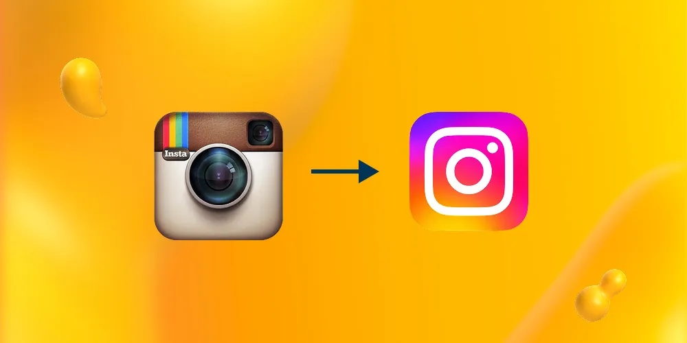 Old and new logo for Instagram.