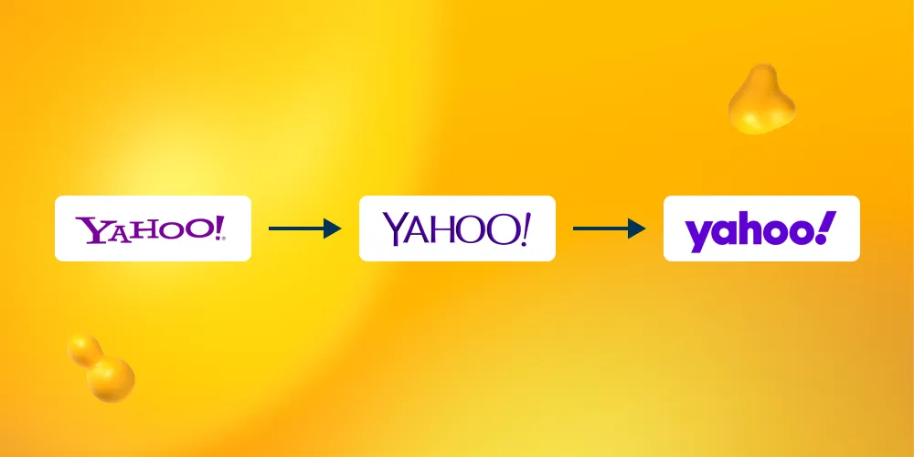 Old and new logo for Yahoo!