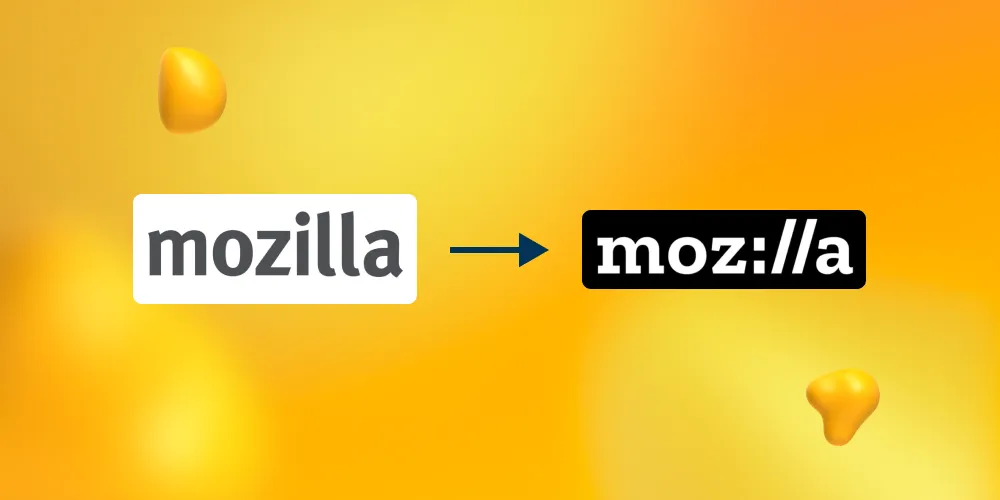 Old and new logo for Mozilla.