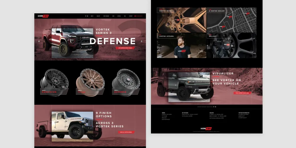 Landing page design for Vortex.