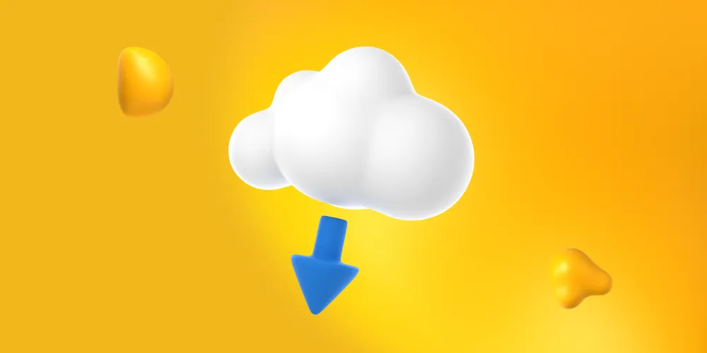 A download "cloud" icon. Downloadables & lead magnets drive ROI for finance brands in 2025.