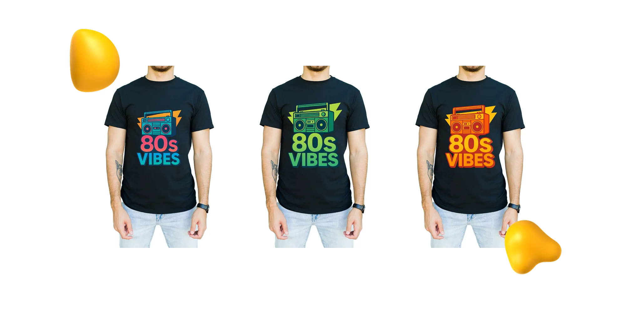 Three different variations on one option of a concept.
