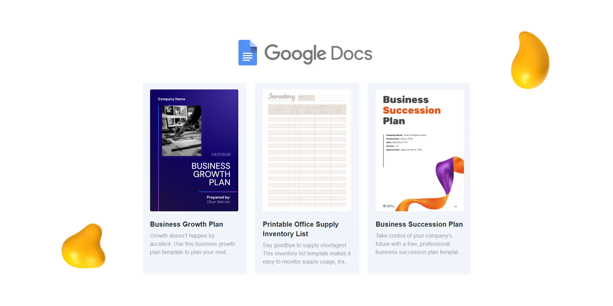Samples from gdoc's free newsletter templates