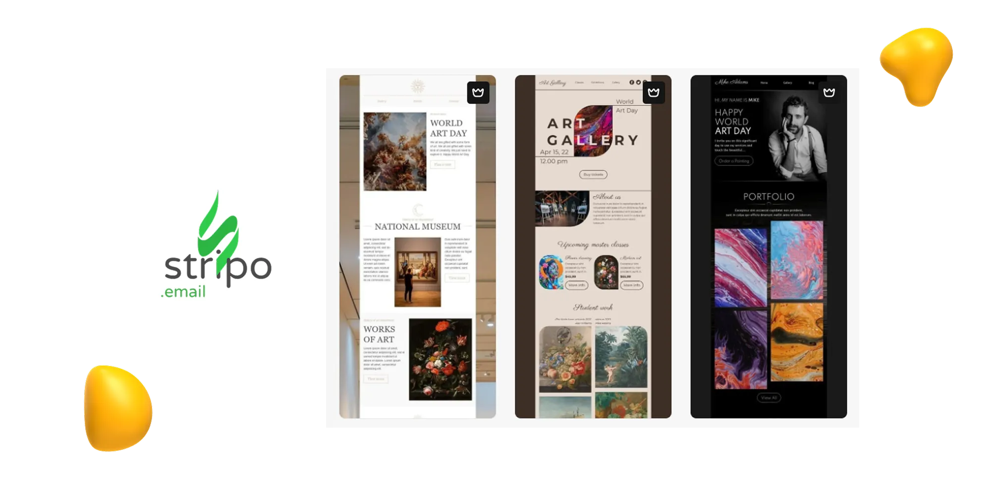 Responsive email templates from Stripo's selection