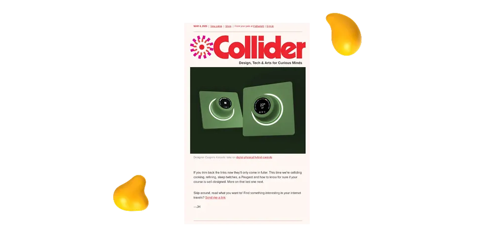 Example of great email design from Collider