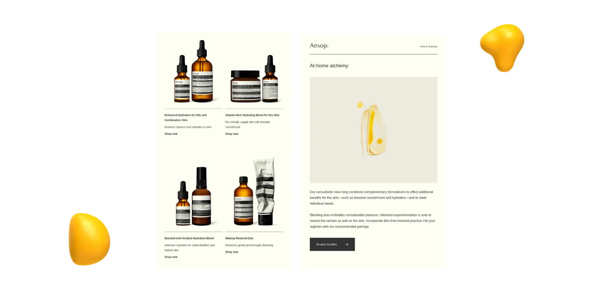 Example of great email design from Aesop