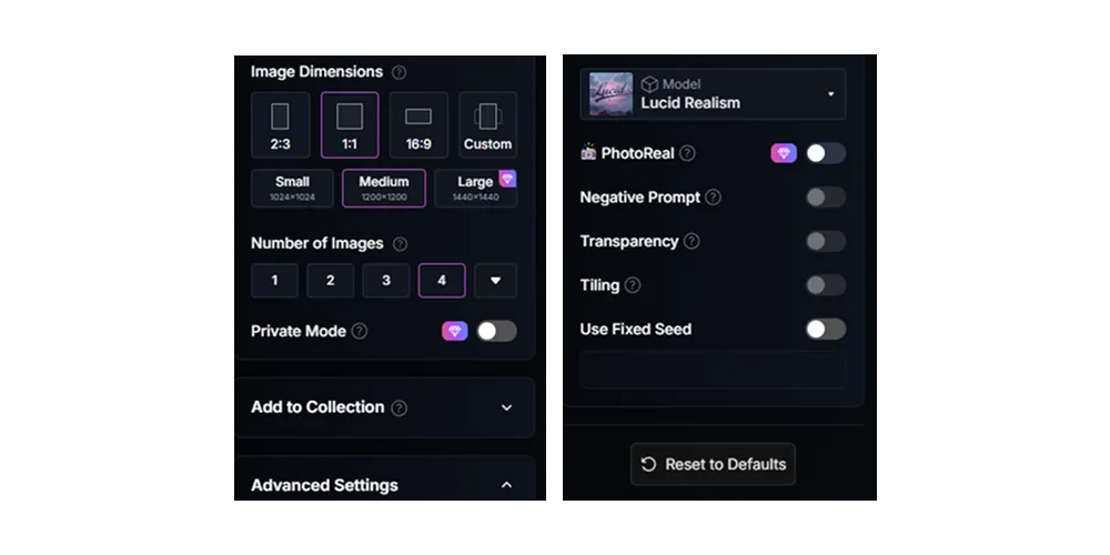 Leonardo AI's toolset