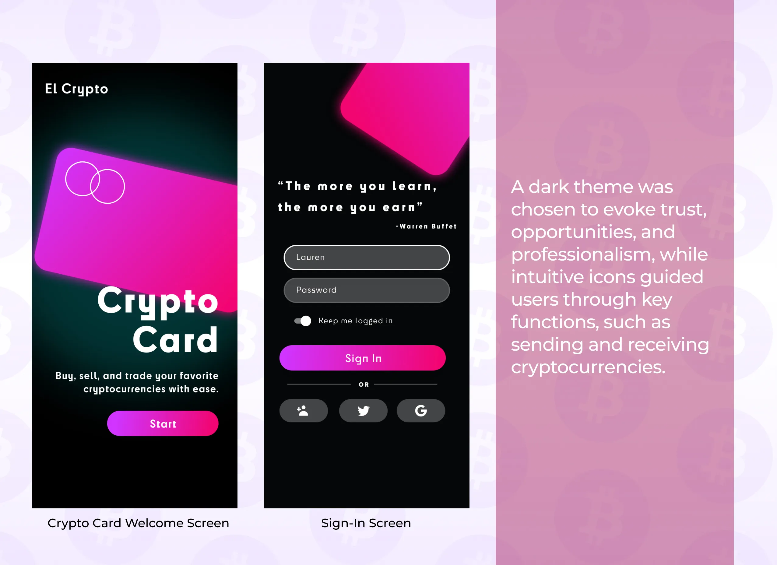 Cryptocurrency Wallet by Designity with hi-fi prototype
