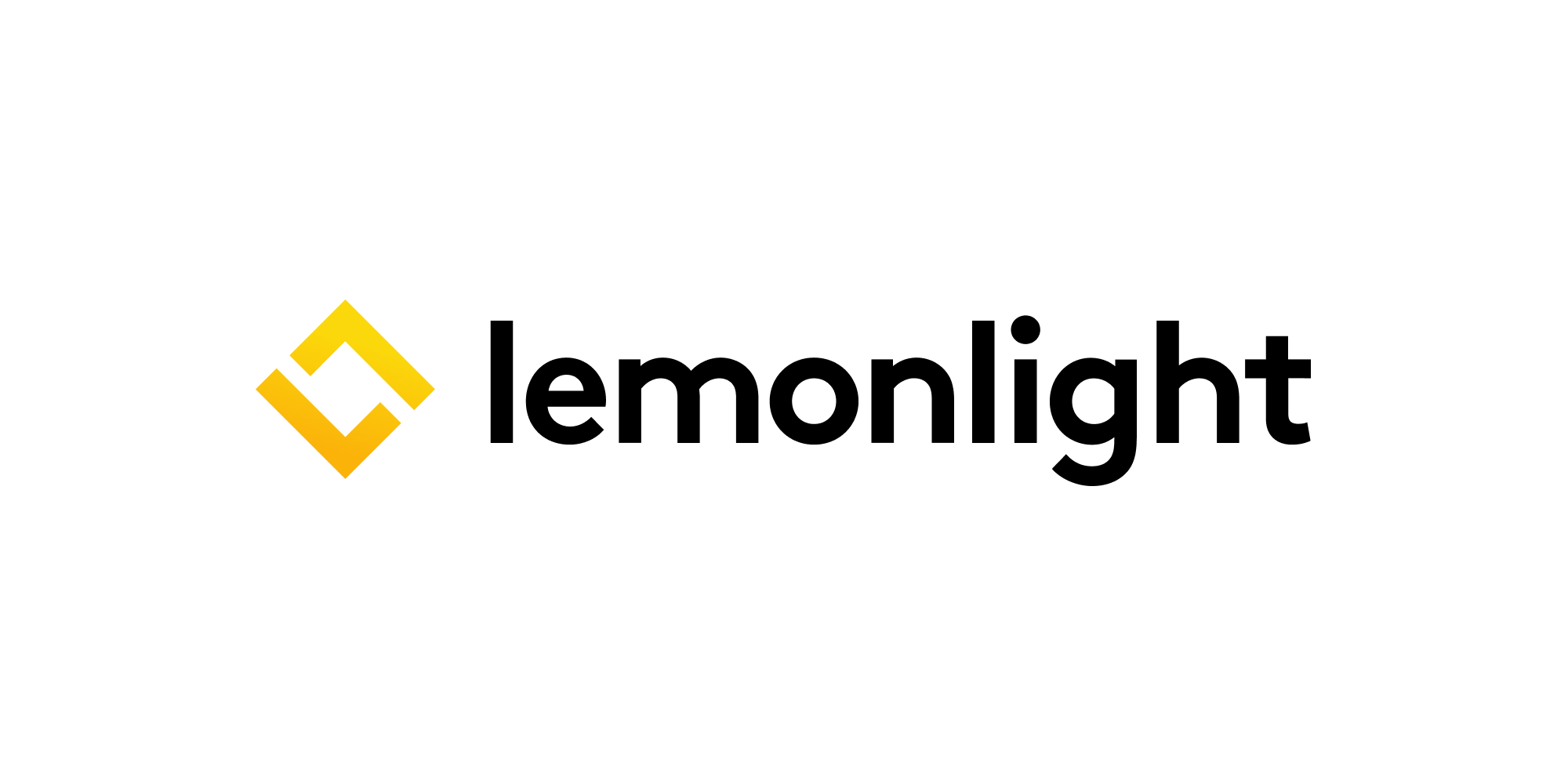 Lemonlight logo with a yellow gradient geometric icon and bold black text on a white background.