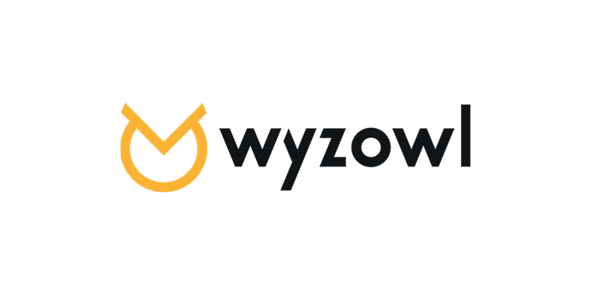 Wyzowl logo with a yellow circular owl-inspired icon and modern black text on a white background