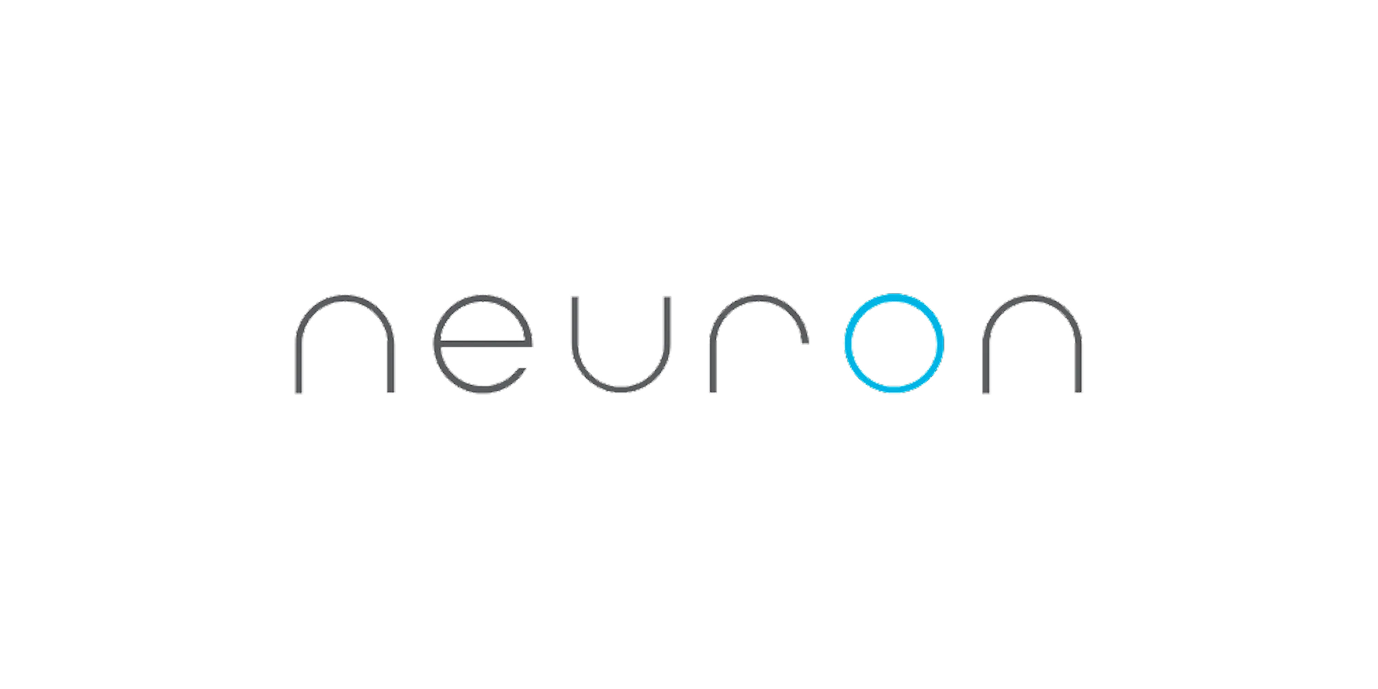 Sleek Neuron agency logo with minimalist typeface and blue accent