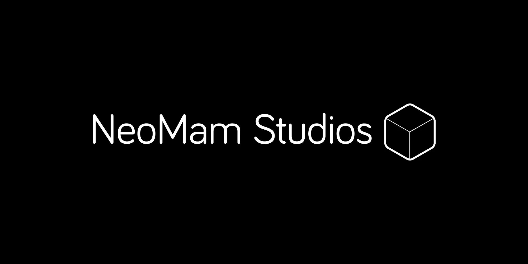 NeoMam Studios infographic design agency logo in white on black background.