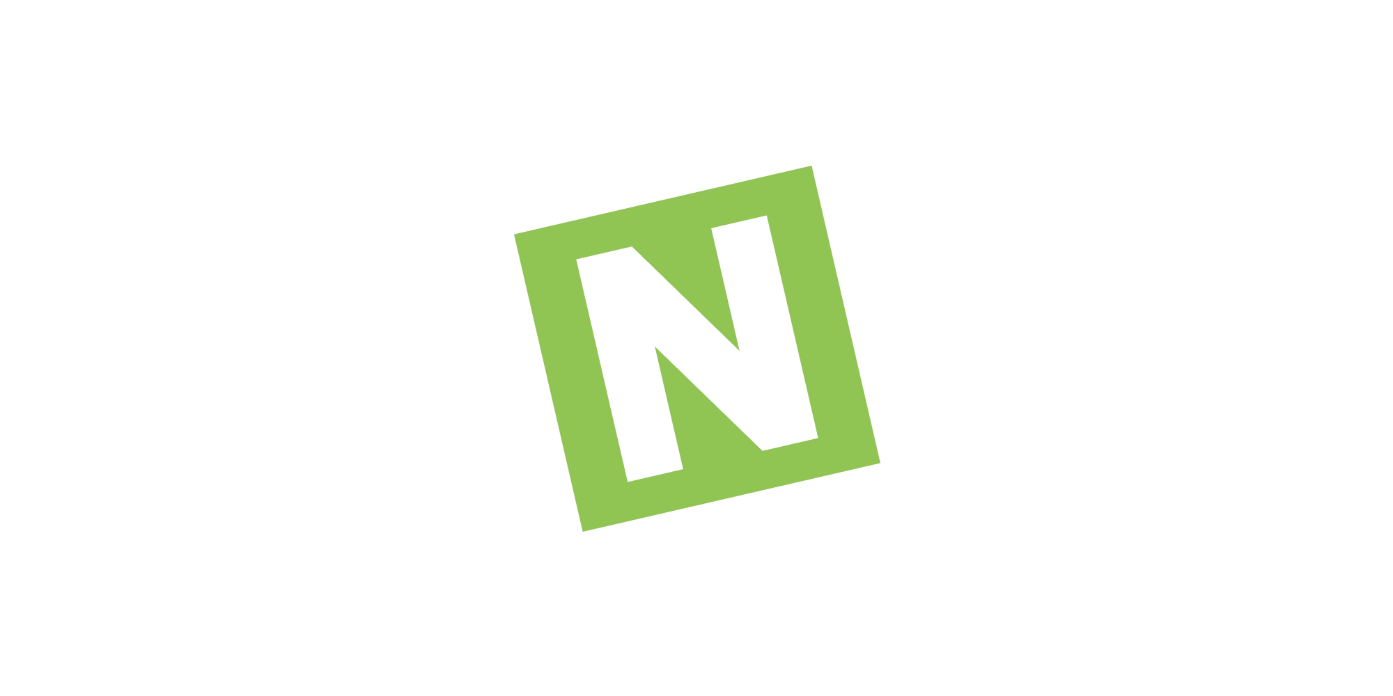 Nowsourcing logo with bold white “N” inside a tilted green square background.